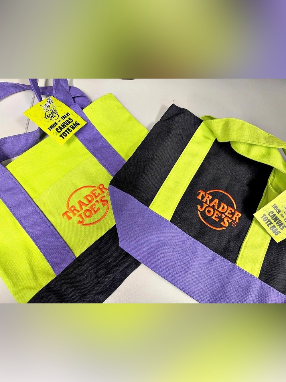 NEW 2026 Halloween Trader Joe's Trick-or-Treat Mini Canvas Tote Bags (1 of each)